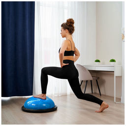 Полусфера BOSU гимнастическая ONLYTOP, массажная, с насосом, 58×25 см, синяя