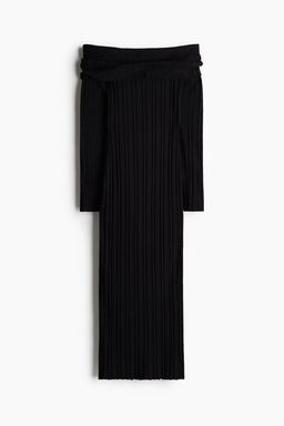 Vestido off-the-shoulder en punto de canale - H&m фото 5
