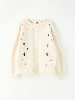 Bisiklet Yaka Uzun Kollu Nak?? Detayl? K?z Bebek Triko Kazak ve Tayt 2li Tak?m - Waikiki фото 2