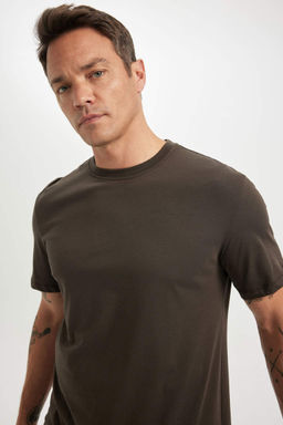 Новая базовая футболка стандартного кроя с круглым вырезом и короткими рукавами из 100% хлопка - Defacto фото 3