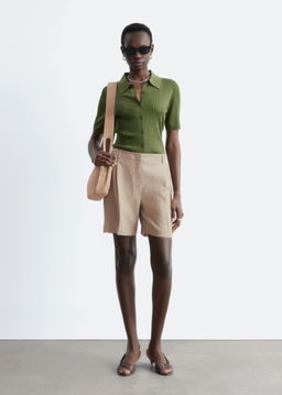 Pantalones cortos tipo sastre de lino - H&m фото 5