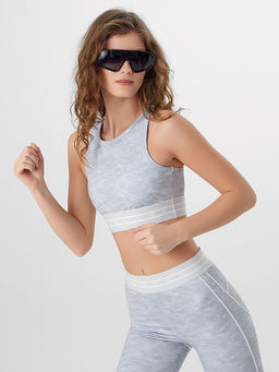 Топ женский спортивный серый