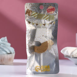 Цена за 2 шт. Свеча в торт «Манхеттен», цифра 5, белая с золотом, 5 см