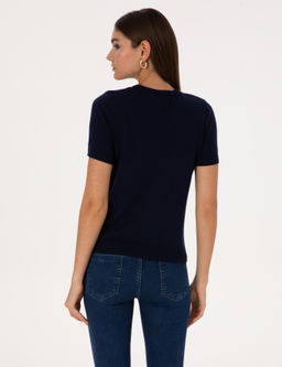 Lacivert Slim Fit Triko Ti__rt - Pierre cardin фото 5