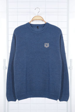 Indigo Oversize Bisiklet Yaka Dokulu Kazak TMNAW24KZ00032