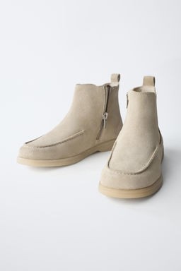 LEATHER DECK ANKLE BOOTS - Zara фото 10