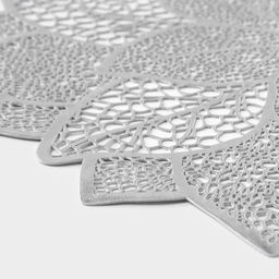 Цена за 12 шт. Салфетка сервировочная на стол «Цветок», 38×38 см, серебряная