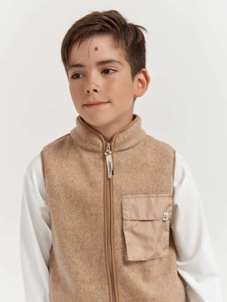 Жилет флисовый Бежевый меланж 7+ - Bungly фото 3