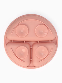 Тарелка детская секционная с ложкой и вилкой, 3 секции, розовый, Mum&Baby