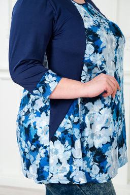 Туника женская из масла Клэр синие цветы