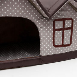 Домик двойной Вилла. 53 х 33 х 37 см, бязь, бежево-коричевый - Пижон фото 2