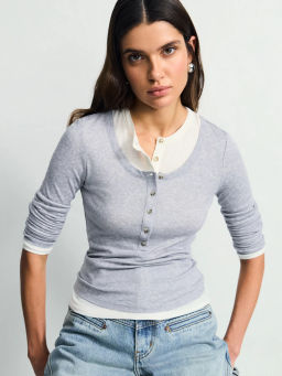 Облегающий лонгслив с двумя слоями / Zarina