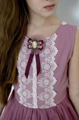 платье для девочки МТ22-2Сильва лен пудра - Etoelf фото 8