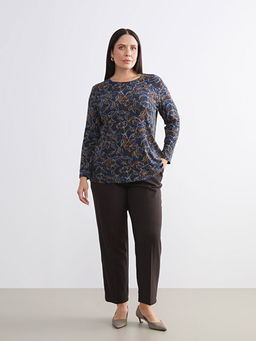 B?y?k Beden Beli Lastikli Havu? Kesim Kad?n Pantolon