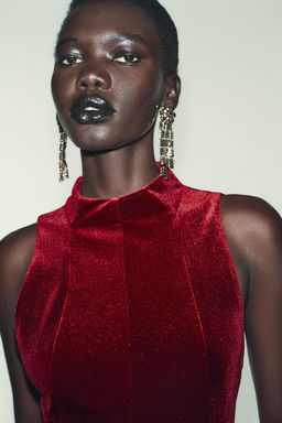 VELVET MIDI DRESS - Zara фото 3