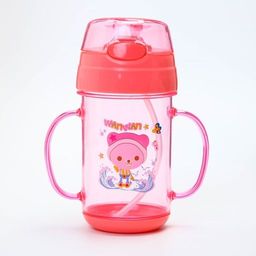 Поильник с трубочкой, 300 мл., с ручками, цвета МИКС - Simaland фото 3