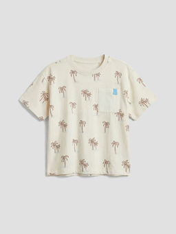 Bisiklet Yaka Bask?l? Erkek ?ocuk Ti??rt