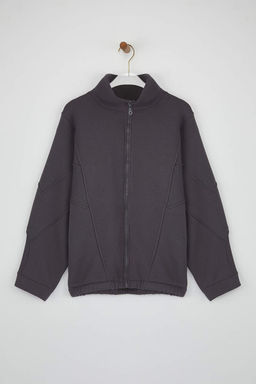 Antrasit Fermuarl? Dikis Detayl? Dik Yaka Bomber Orme Sweatshirt TWOAW26SW00037