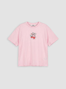 Bisiklet Yaka Hello Kitty Bask?l? K?z ?ocuk Ti??rt