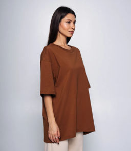 Футболка #КТ442, коричневый