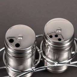 Набор для специй из нержавеющей стали на подставке «Металлик», 100 мл, 2 шт., цвет серебряный