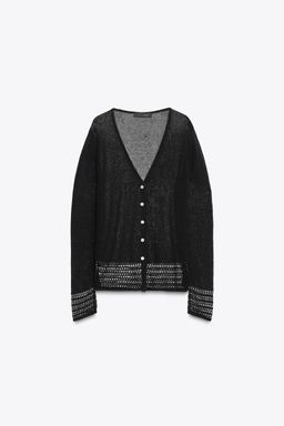 POINTELLE KNIT CARDIGAN