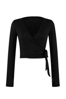 Siyah Micro Baglamal? Kruvaze Crop Bluz/Bolero THMSS26BZ00002 - Trendyolmilla фото 5