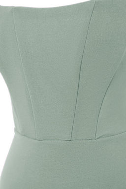 Mint Vucuda Oturan Korse Detayl? Dokuma S?k Abiye Gece Mezuniyet Elbisesi TPRSS22EL00097