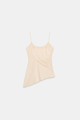 TOP LENCERO COMBINADO ENCAJE / Crudo / Beige - Zara фото 8
