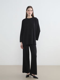 Ta?l? Soft Touch Oversize Kad?n Sweatshirt Tunik