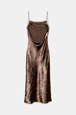 VESTIDO MIDI LENCERO / Marr?n - Zara фото 5