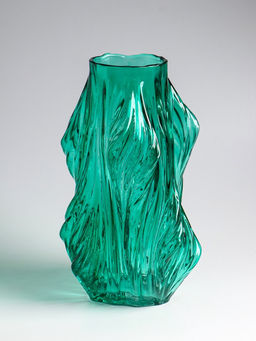 Ваза «Греверли», 31×10 см, стекло, зелёная