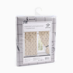 Комплект штор для кухни с подхватами Этель Homemade 170×145 см-2 шт., 100% п/э