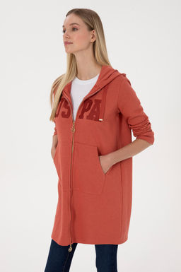 Kad_n Kiremit Uzun Fermuarl_ Kap__onlu Basic Sweatshirt - U.s. polo assn фото 3