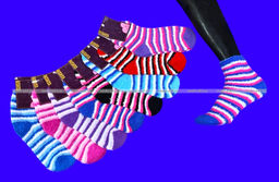 Цена за 12 пар. Термоноски женские "травка" полосатая