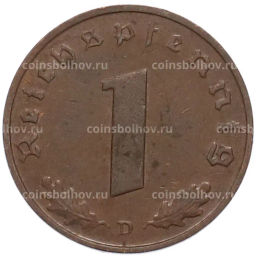 Монета 1 рейхспфенниг 1937 года D Германия