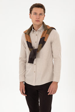 Erkek Koyu Bej Uzun Kollu Basic G_mlek