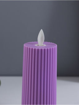 Светодиодная свеча, ночник LED RISALUX «Уют», 3×AG13, сиреневый, 5×5×11 см