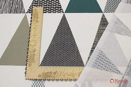 Мерный лоскут(ткань в отрезах)- Поплин Крупный треугольный пэчворк, ш.2.2м, хлопок-100%, 115гр/м - Купава фото 3