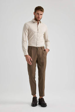 Рубашка приталенного кроя с длинным рукавом - Defacto фото 3