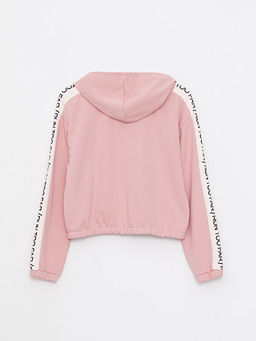 Kap??onlu Bask?l? Uzun Kollu K?z ?ocuk Sweatshirt ve E?ofman Alt? - Waikiki фото 3