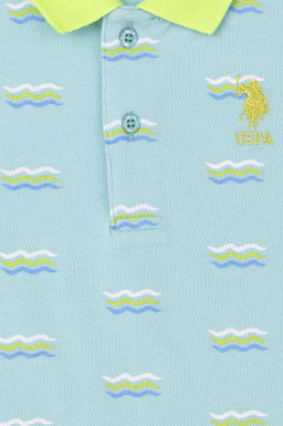 Футболка-поло U.S. Polo Assn для мальчиков зелёная из хлопка  фото 14