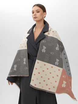 в составе ШЕРСТЬ и КАШЕМИР Большой, мягкий, теплый двусторонний палантин - Tantino фото 2