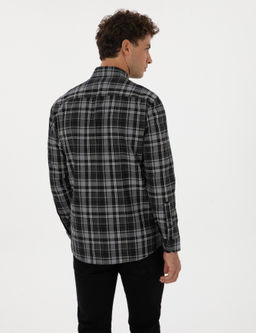 Siyah Ekose Regular Fit Uzun Kollu G_mlek - Pierre cardin фото 5