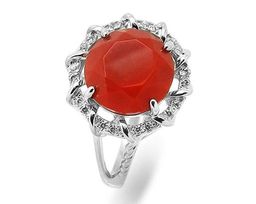 Кольцо из серебра коралл, МЦВ970