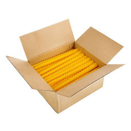 Цена за 6 шт. Свеча витая, 2,2х 25  см, лакированная жёлтая