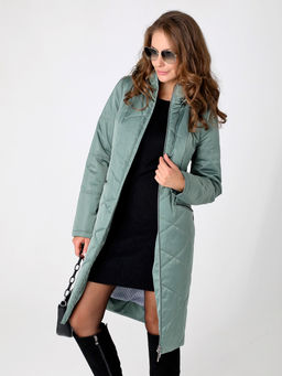 24106 Плащ утепл. серо-зеленый - Dizzyway фото 4