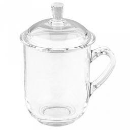 Кружка стеклянная Цветущий чай 360мл, д8,3см, h10,3см, основание д5см, стеклянная крышка, общая h15см, в коробке, Дели Гласс (Deli Glass) (Китай)
