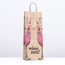 Цена за 25 шт. Пакет бумажный, крафт 80 г/м2 39 х 15 х 8 см wine not