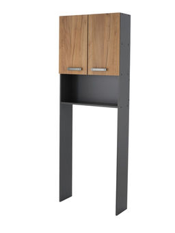 Стеллаж для ванной комнаты «Пронто», 660×230×1850 мм, цвет графит/дуб золотой